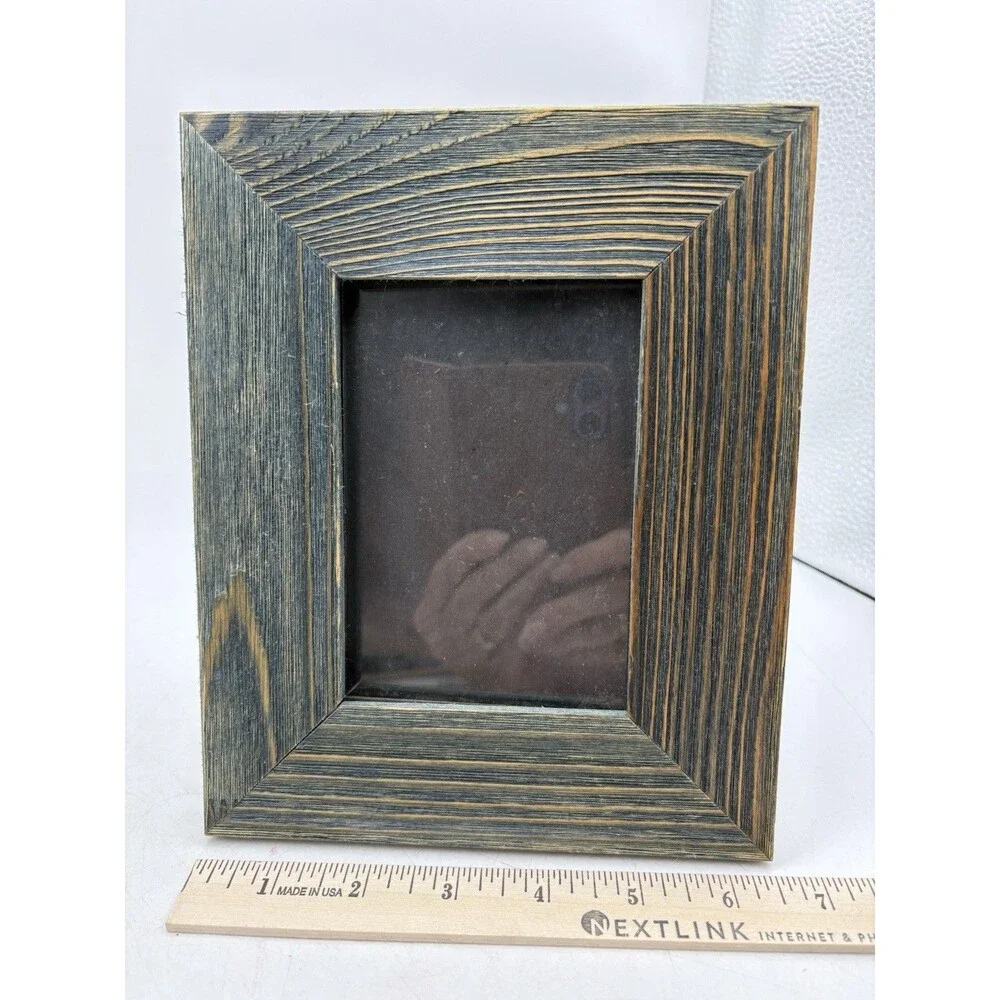 Rustic Distressed Wood Picture Frame Blue Brown Farmhouse 4x6 Tabletop Wall